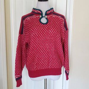 ALPS Dark Pink Nordic Print Pullover Sweater – Wmns Large